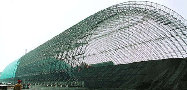 上虞热电厂螺栓球网架干煤棚